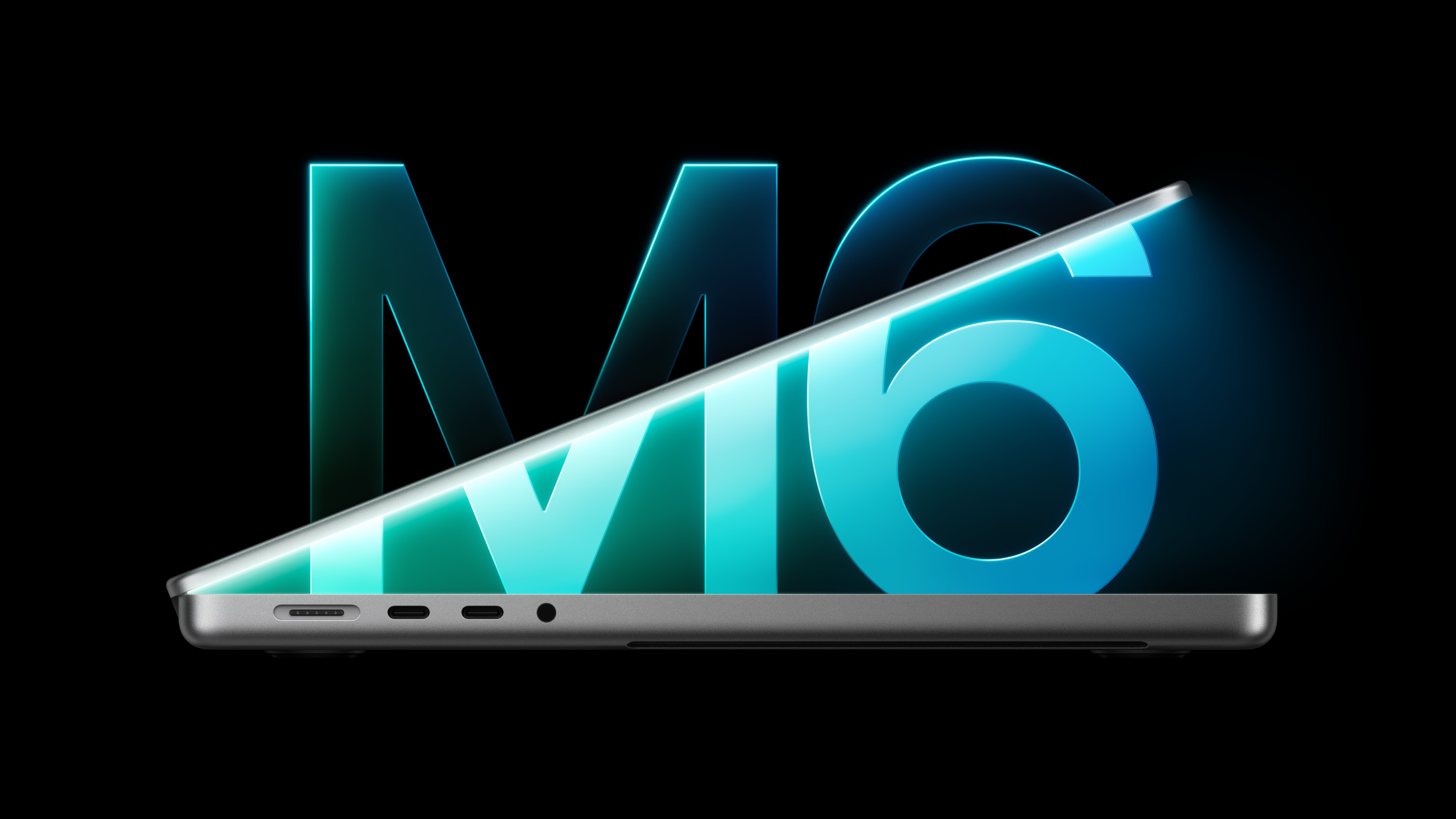 MacBook Pro 14 pouces M6 ouvert de profil, visuel officiel Apple du 27 octobre 2026